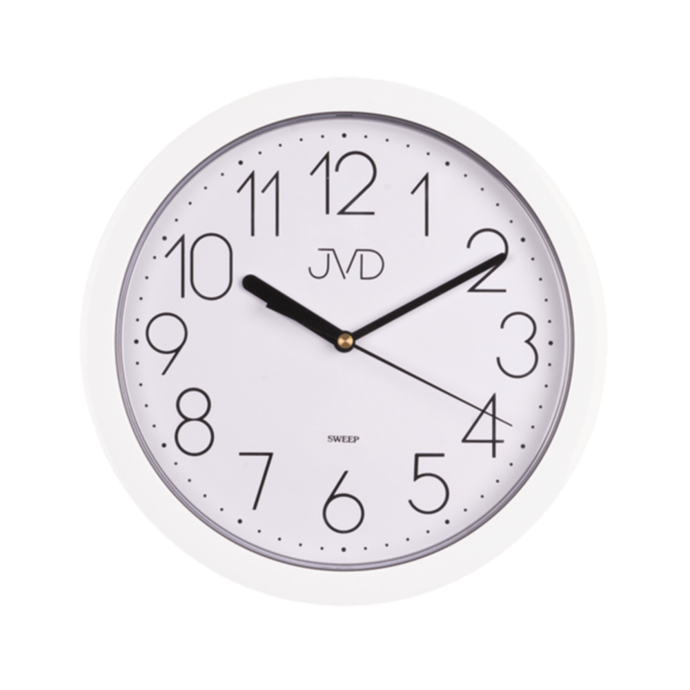 JVD Bílé netikající tiché nástěnné hodiny JVD HP612.1