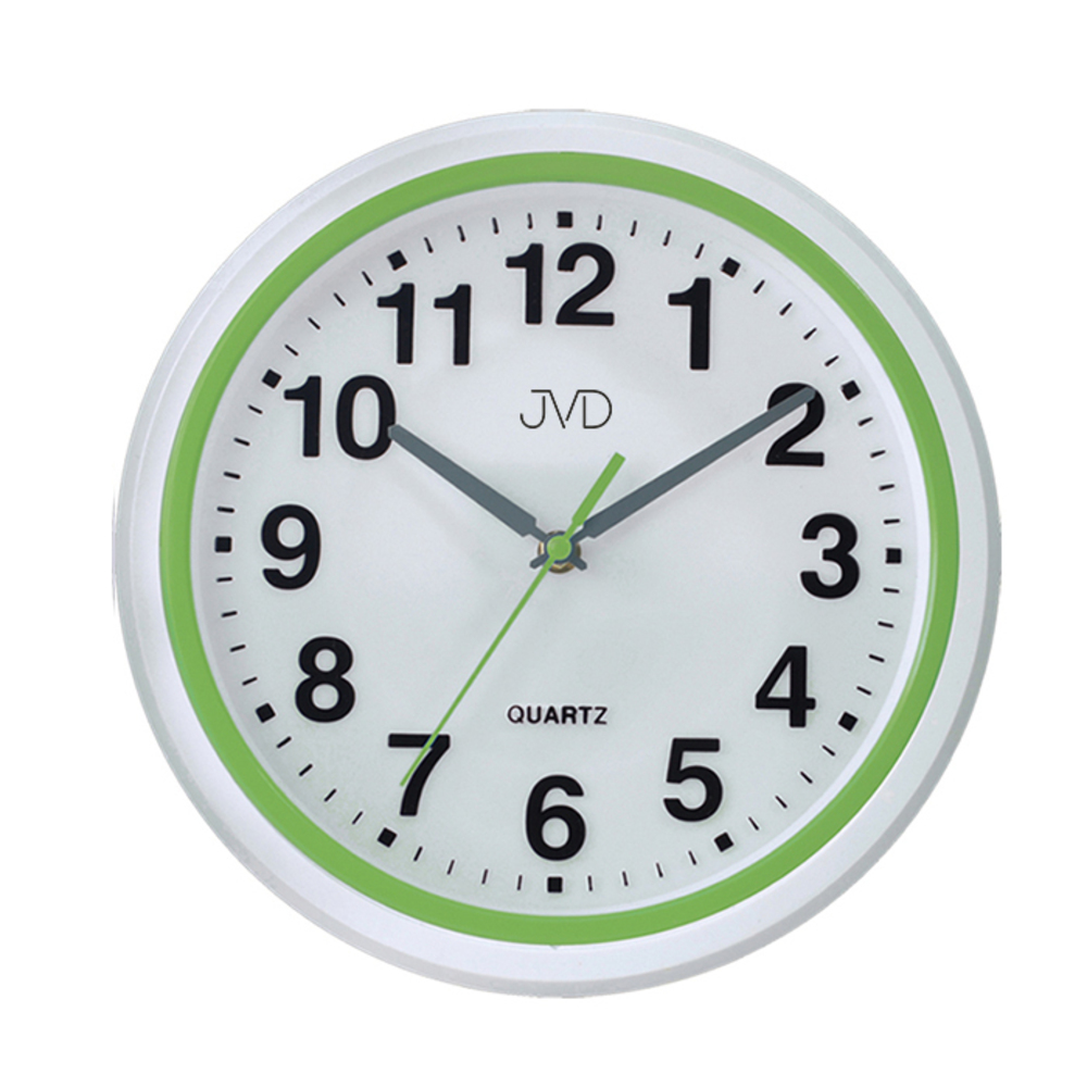 JVD Zelené tiché nástěnné hodiny JVD quartz HA41.3