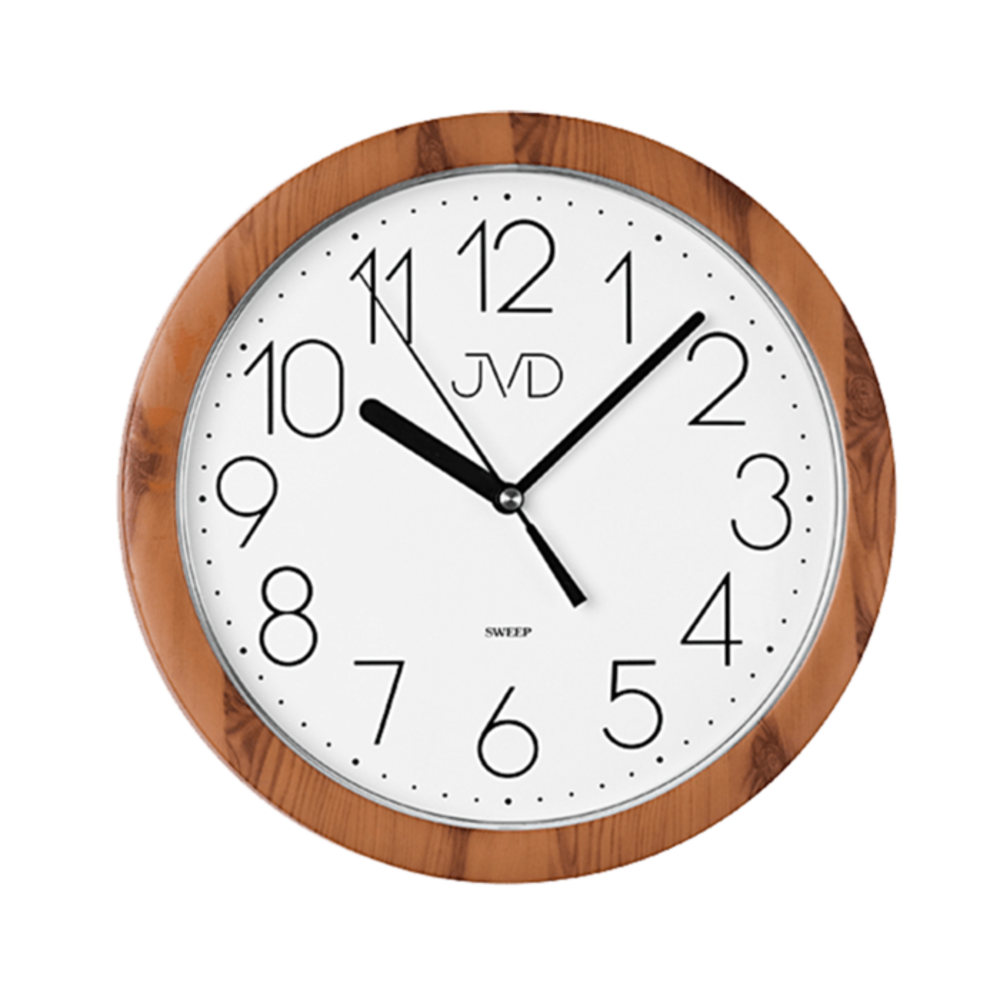 JVD Nástěnné plastové analogové hodiny JVD H612.19 v imitaci dřeva
