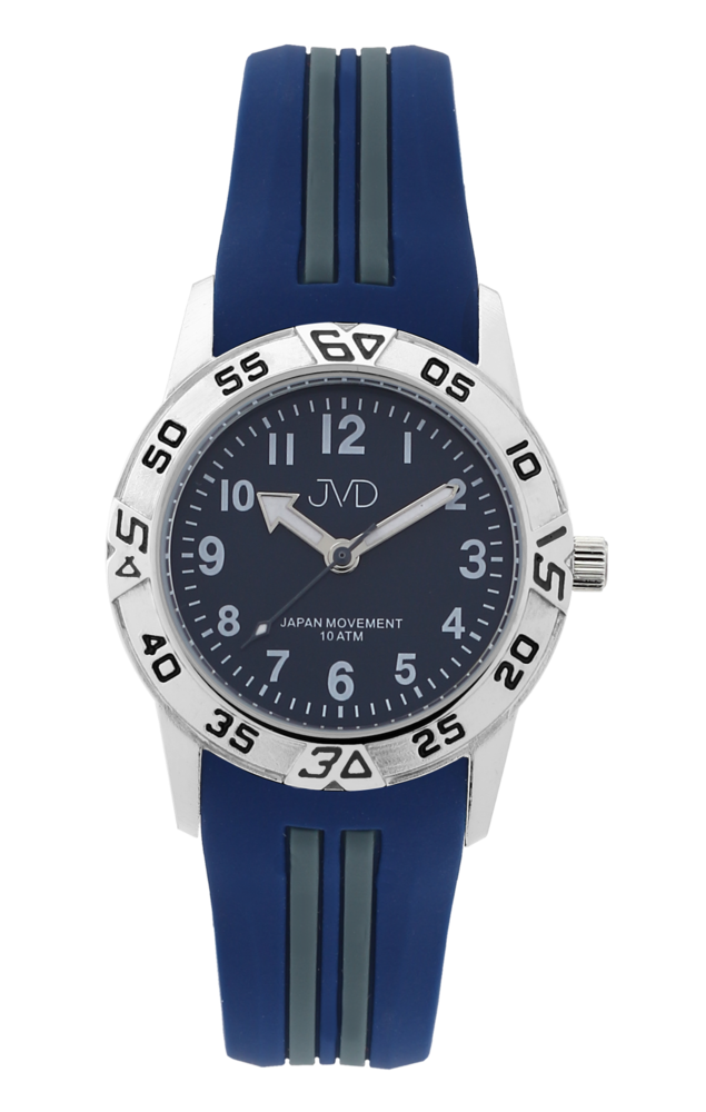 JVD Modré sportovní odolné dětské chlapecké vodotěsné hodinky JVD J7187.2 - 10ATM