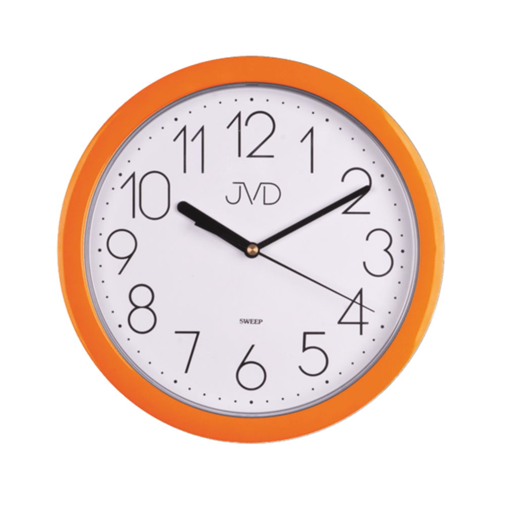 JVD Oranžové kulaté nástěnné hodiny JVD HP612.11