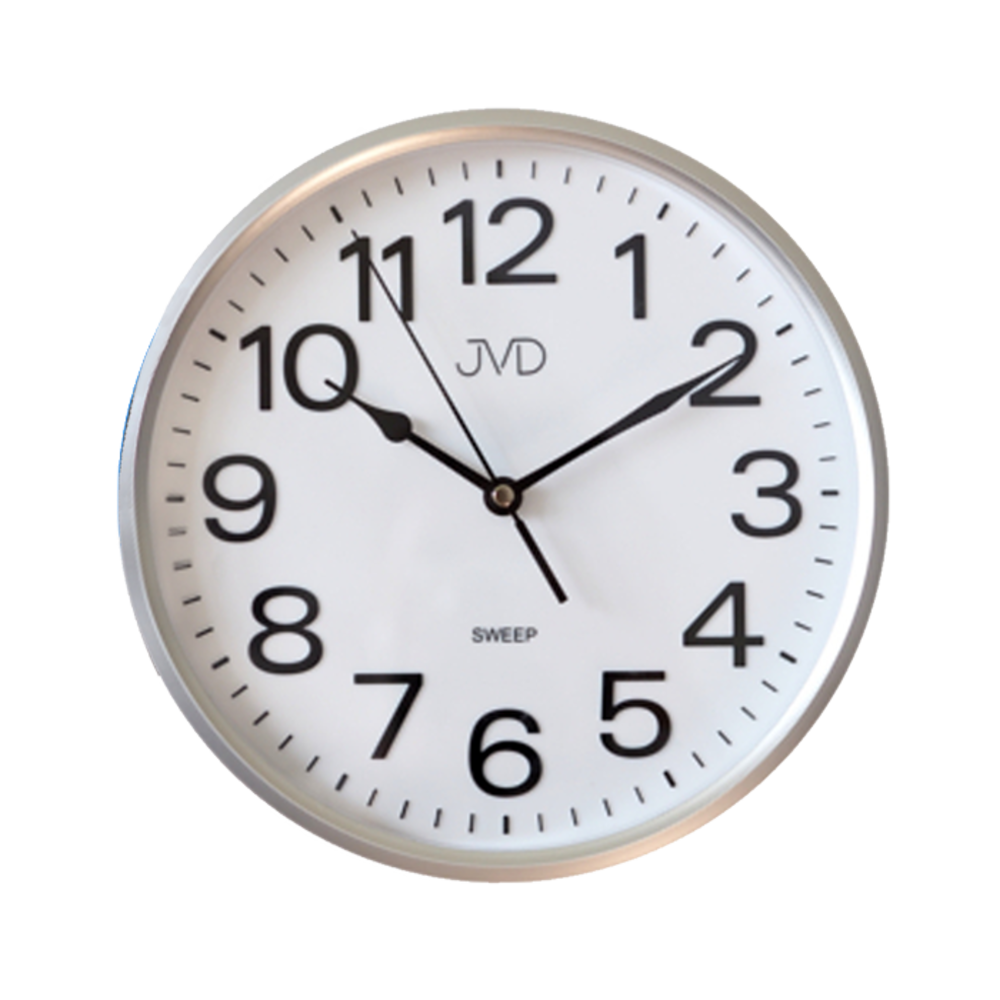 JVD Tiché netikající přehledné stříbrné hodiny JVD HP683.1