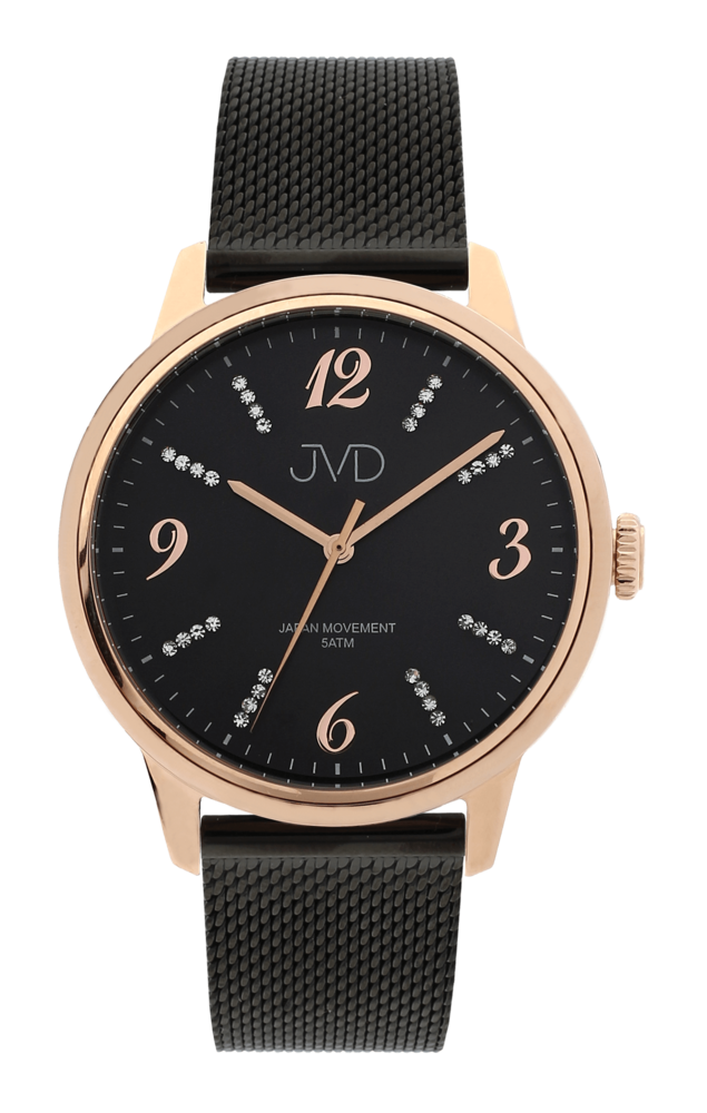 JVD Dámské luxusní černé náramkové hodinky JVD J1124.3