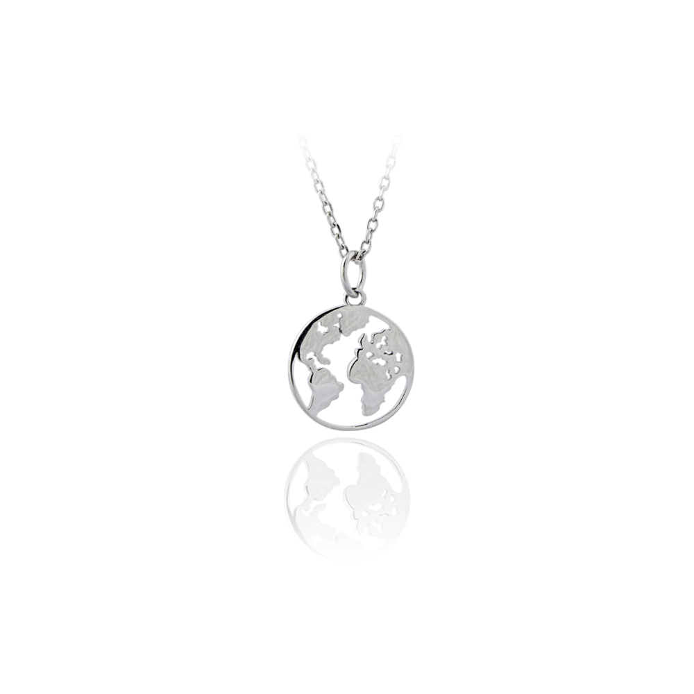 JVD Dámský stříbrný náhrdelník - zeměkoule SVLN0085XH20042