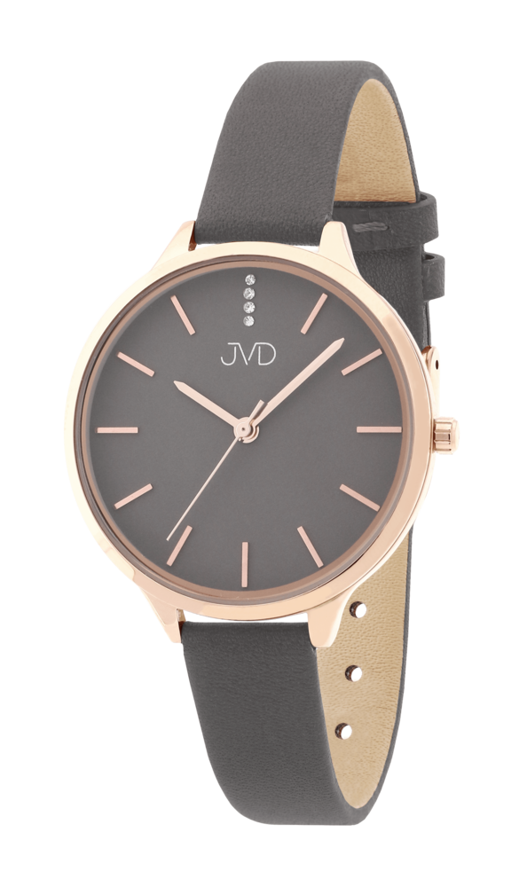 Dámské módní designové hodinky JVD JZ201.4 s řemínkem z pravé kůže