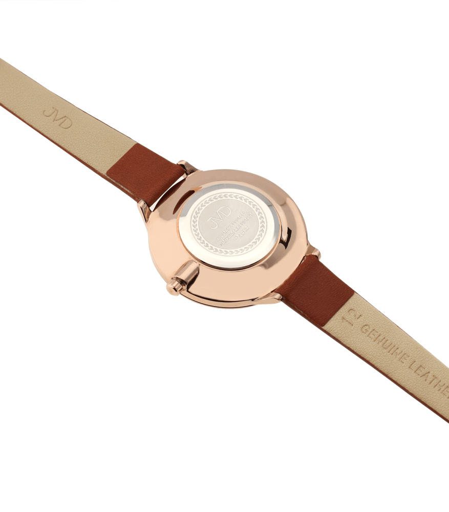 Dámské módní designové hodinky JVD JZ201.7 s řemínkem z pravé kůže