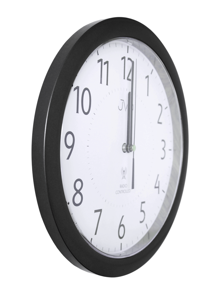 JVD Černé přesné moderní rádiem řízené hodiny JVD RH612.14