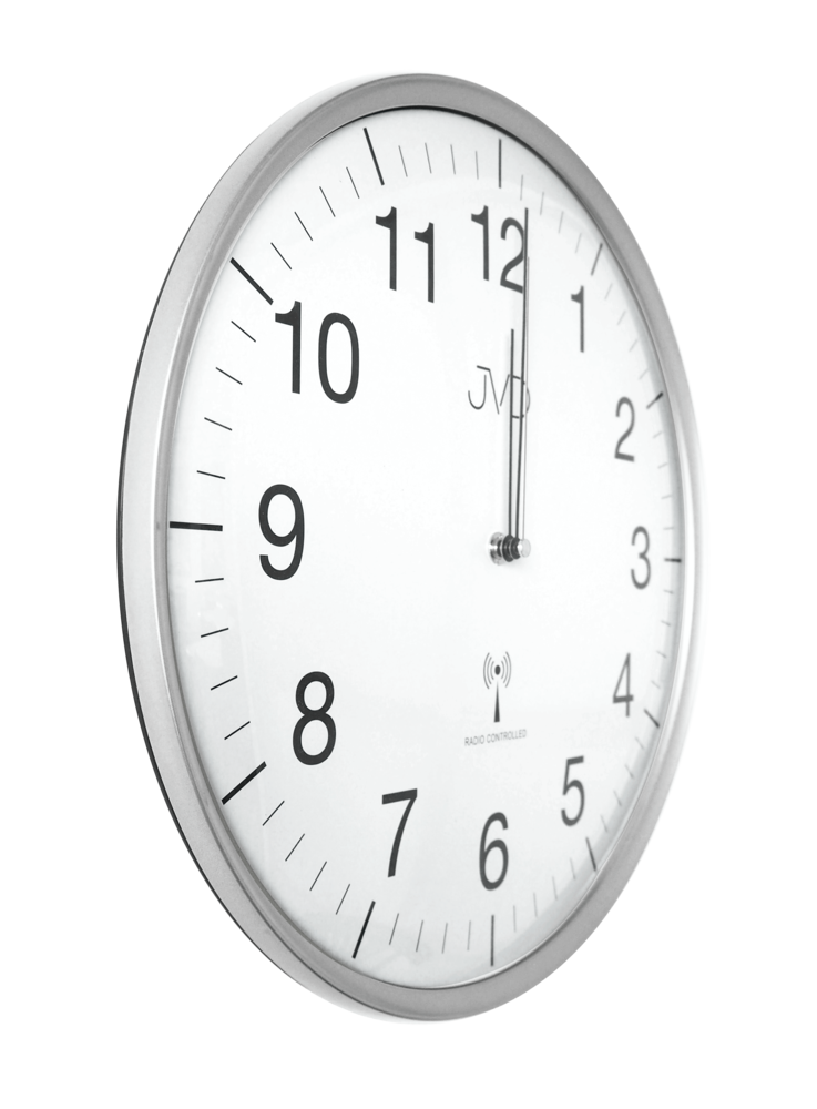 JVD Stříbrné přesné rádiem řízené nástěnné hodiny JVD RH16.1