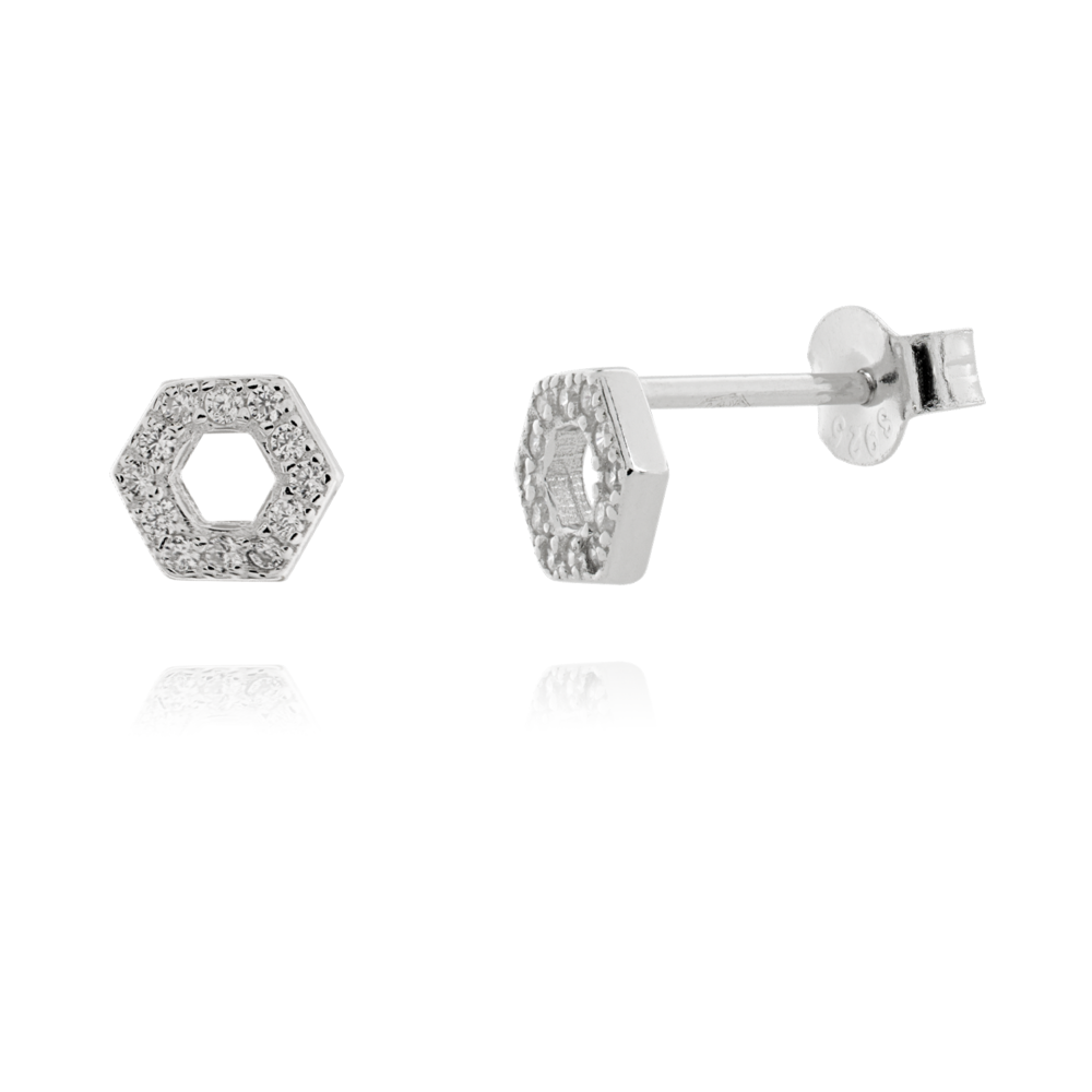 JVD Dámské stříbrné peckové náušnice se zirkony na puzetku SVLE0509XH2BI00