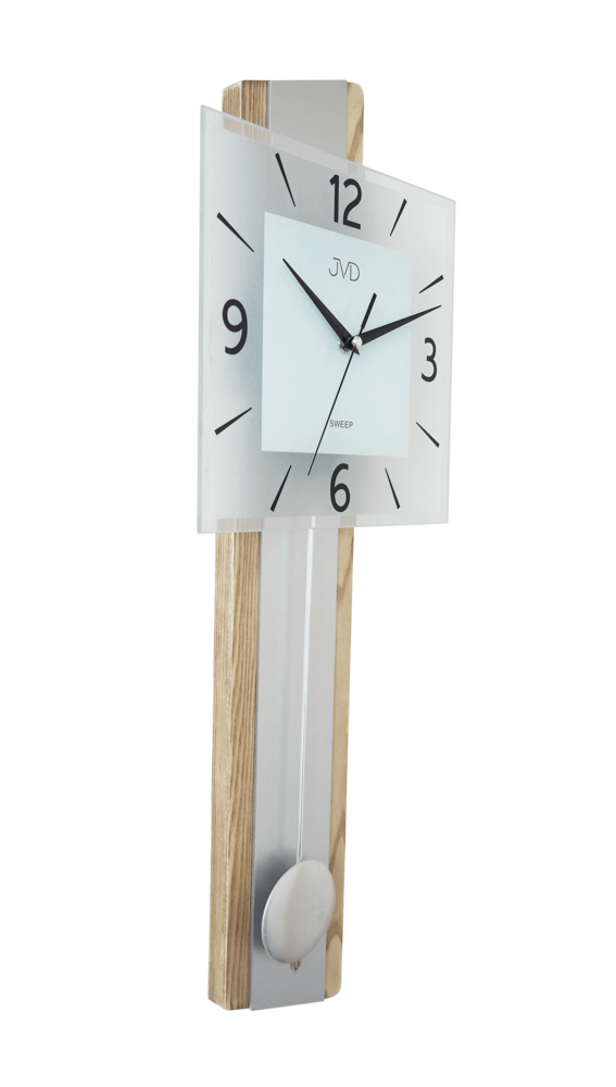 JVD Kyvadlové dřevěné netikající tiché nástěnné hodiny JVD NS19030.1