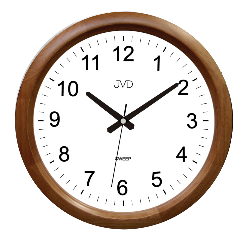 JVD Netikající tiché dřevěné nástěnné hodiny JVD NS8017.2