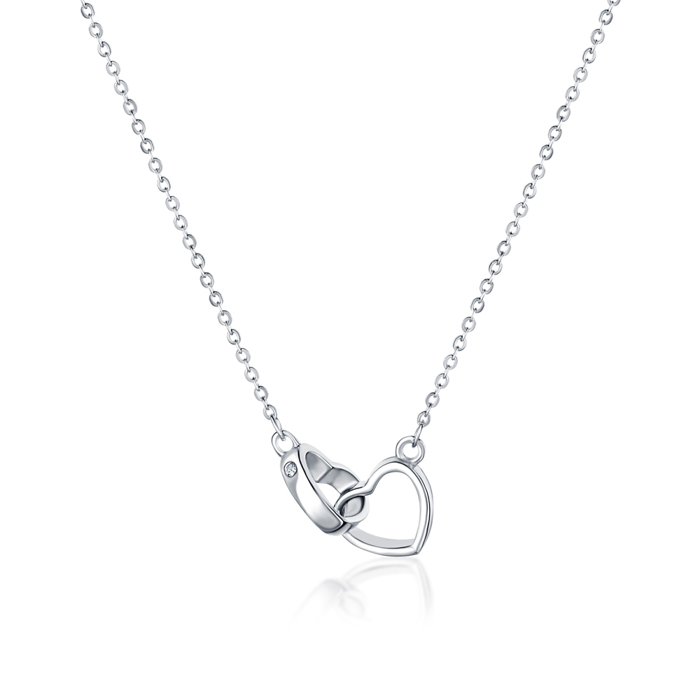JVD Dámský stříbrný náhrdelník srdce SVLN0051XD50045