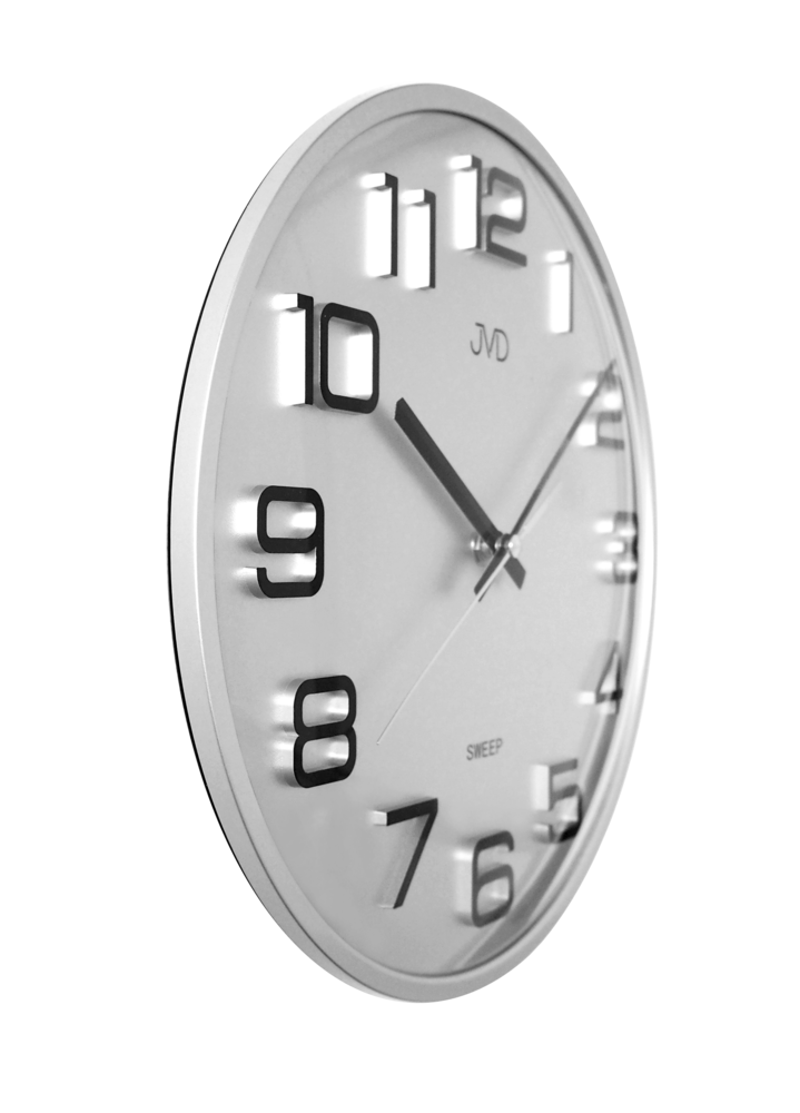 JVD Netikající tiché hodiny stříbrné JVD HX2472.7