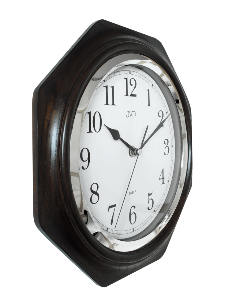 JVD Netikající tiché dřevěné nástěnné hodiny JVD NS71.2