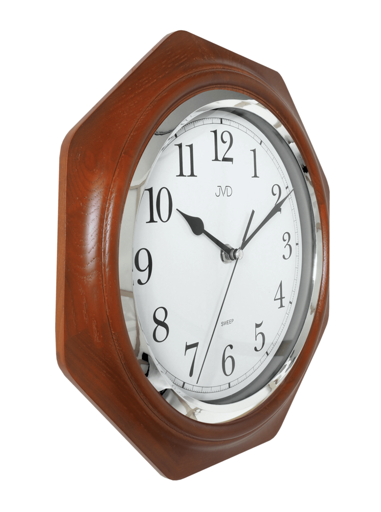 JVD Netikající tiché dřevěné nástěnné hodiny JVD NS71.3