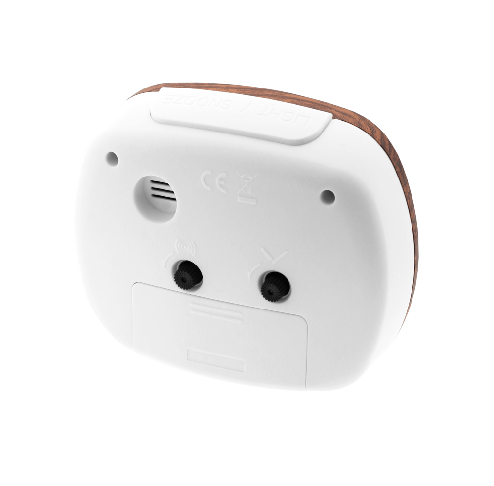 JVD Netikajcí tichý přehledný budík JVD SRP001.4 imitace dřeva