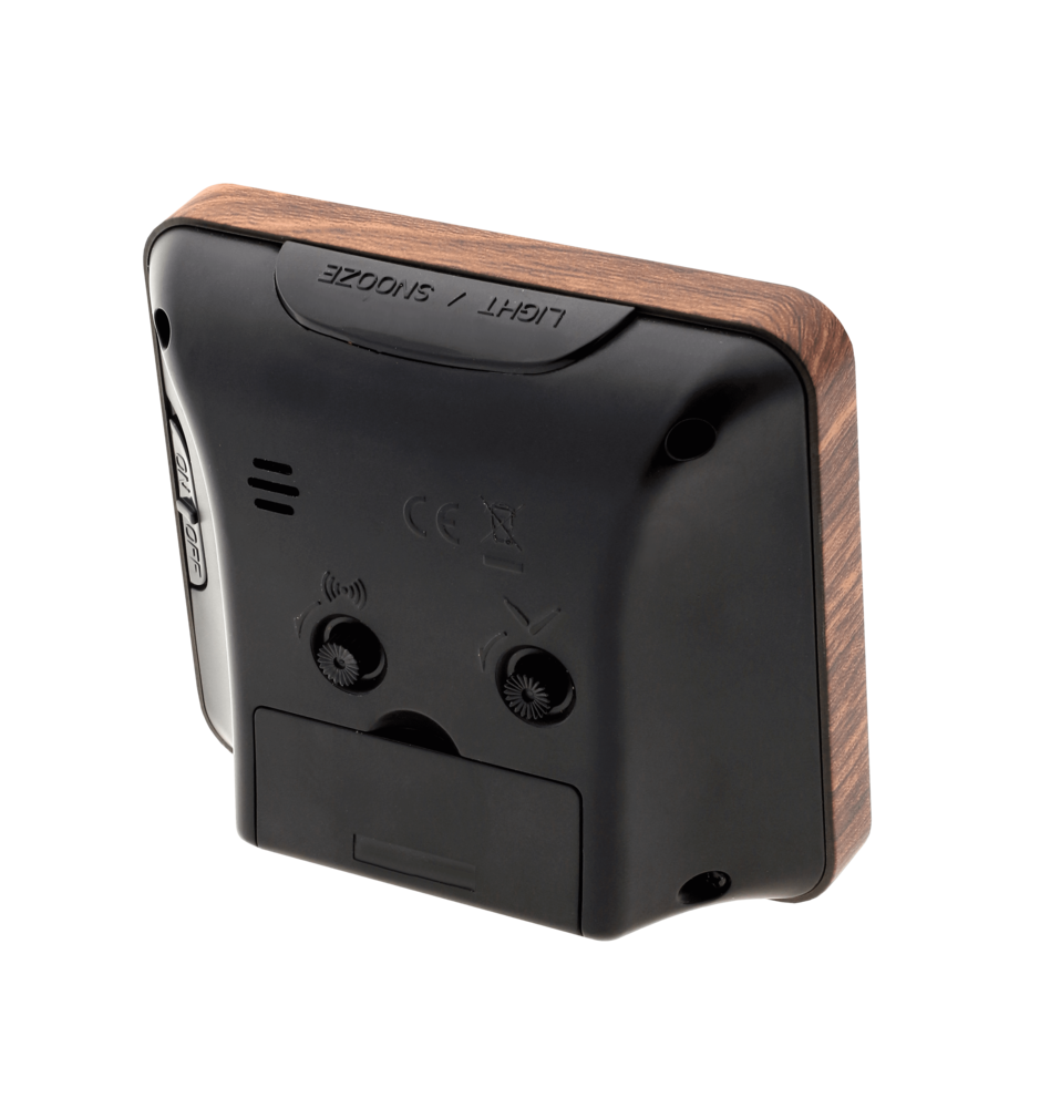 JVD Netikající tichý analogový budík v imitaci dřeva JVD SRP882.4