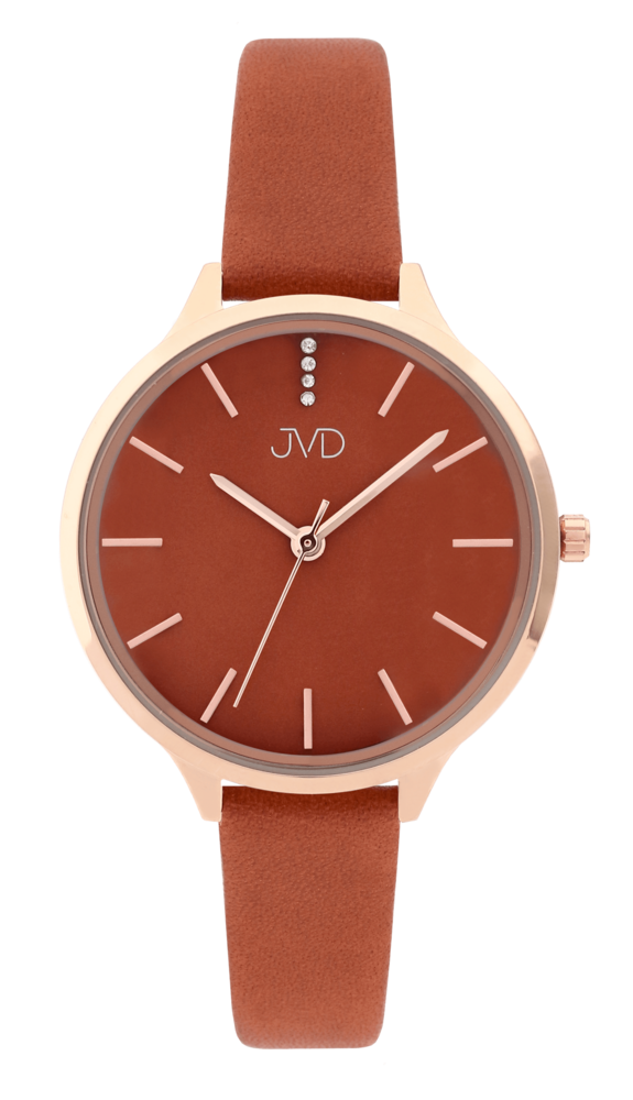 JVD Dámské módní designové hodinky JVD JZ201.7 s řemínkem z pravé kůže