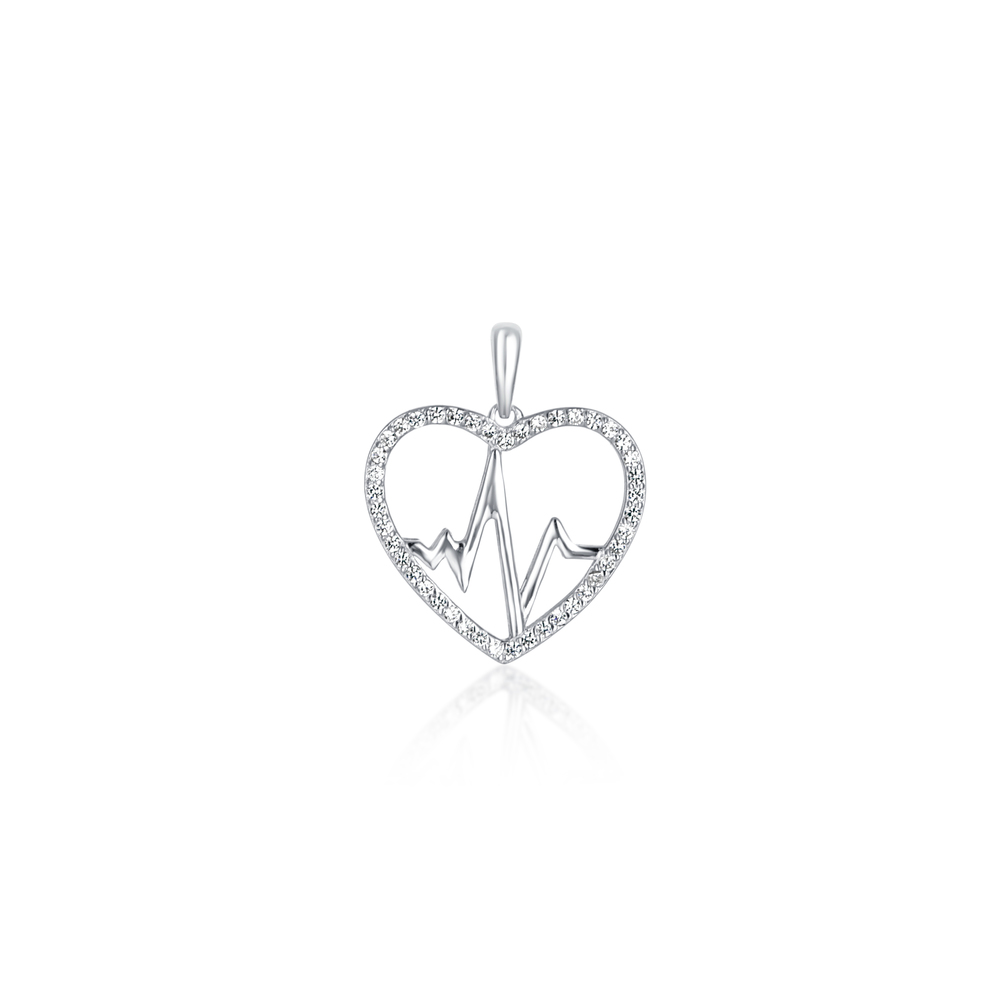 JVD Dámský stříbrný přívěsek se zirkony srdce SVLP0664XH2BI00