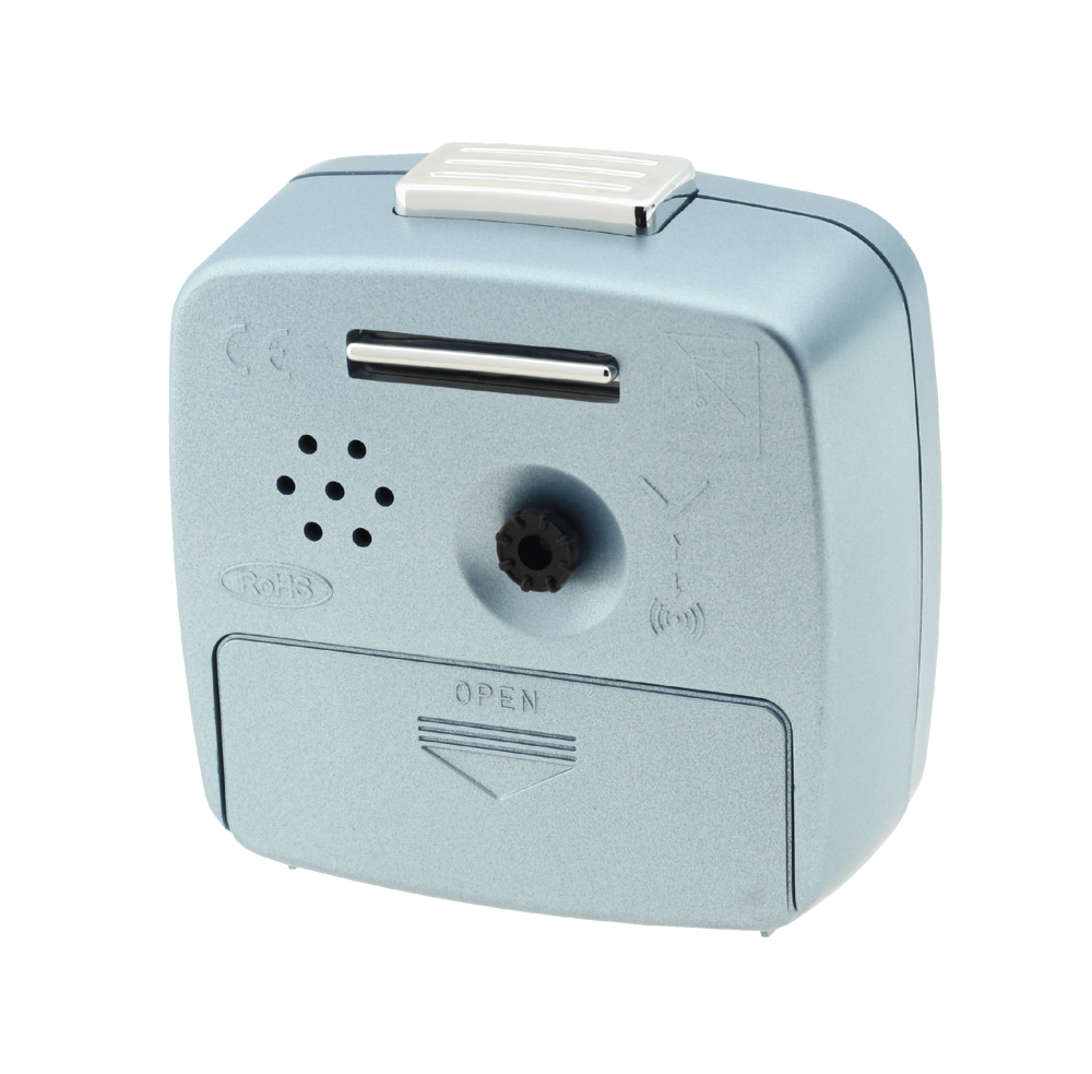 JVD Modrý ručkový bateriový budík JVD quartz SR952.7