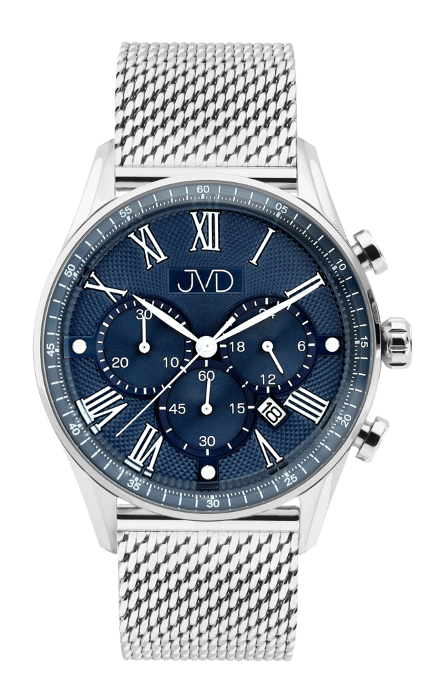 JVD Pánské vodotěsné stříbrné ocelové náramkové hodinky JVD JE1001.1 - 10ATM