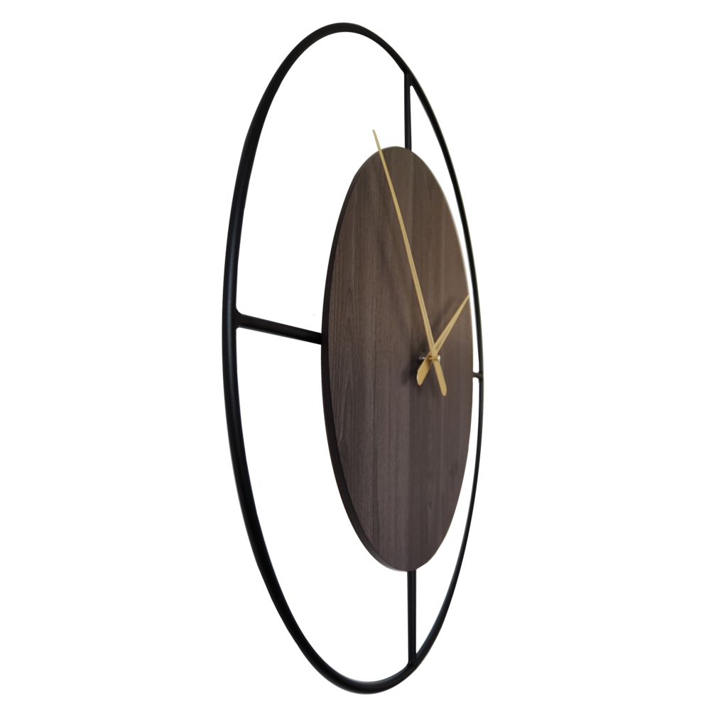 JVD Obrovské nástěnné designové dřevěné kovové hodiny JVD HC41