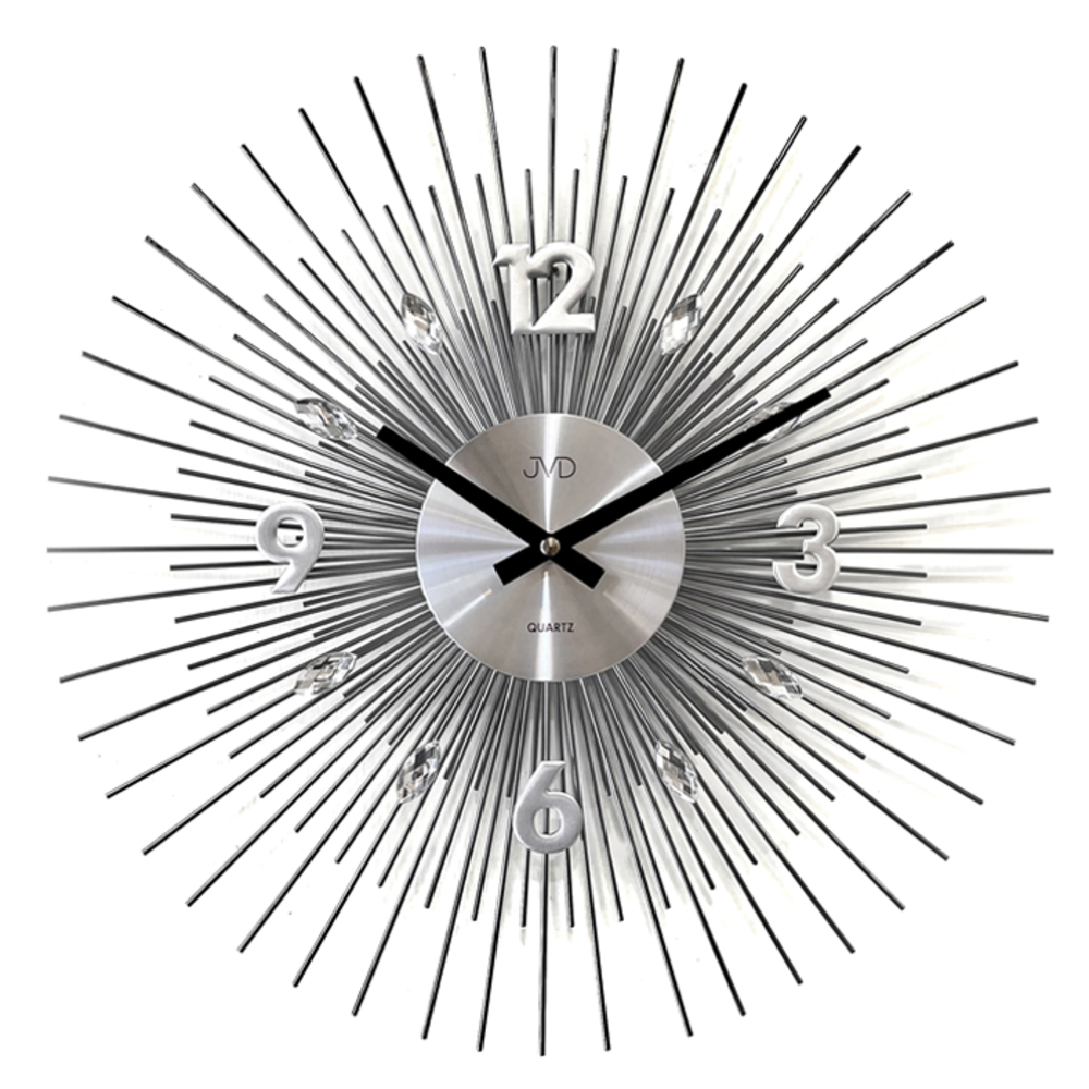 JVD Designové kovové stříbrné nástěnné hodiny JVD HT114.3