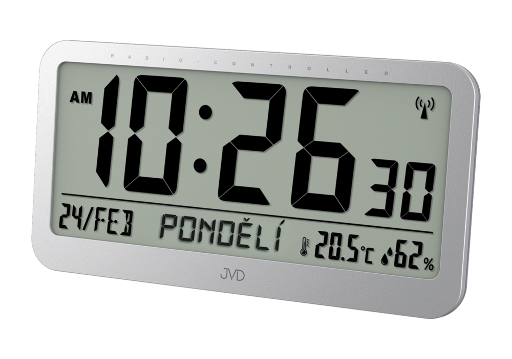 JVD Stříbrné velké digitální hodiny JVD RB9359.2