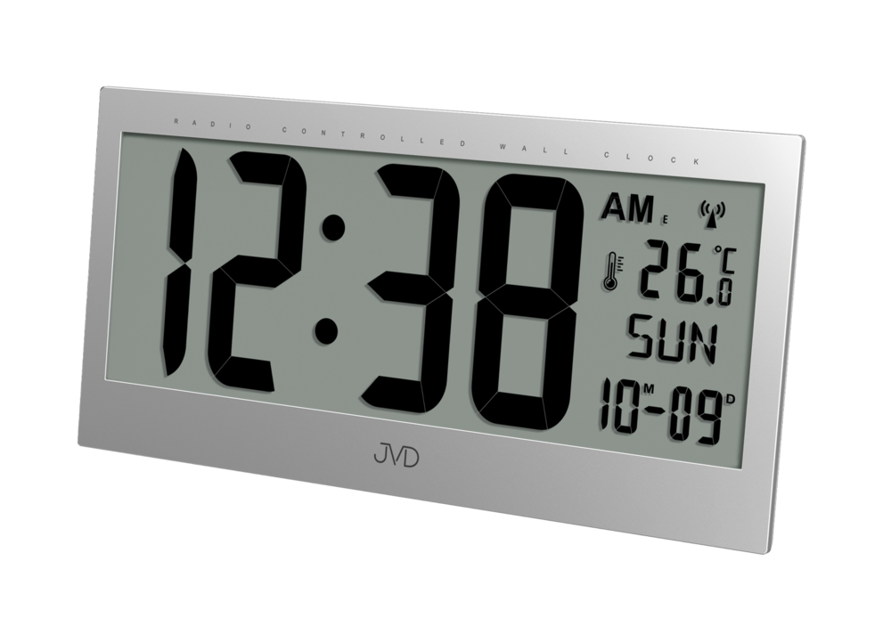 JVD OBrovské velké stříbrné digitální hodiny JVD RB9380.2