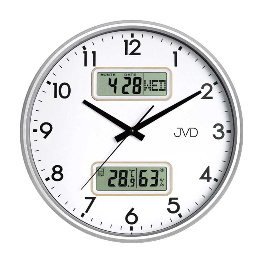 JVD Nástěnné netikající tiché hodiny s podsvícením JVD DH239.1