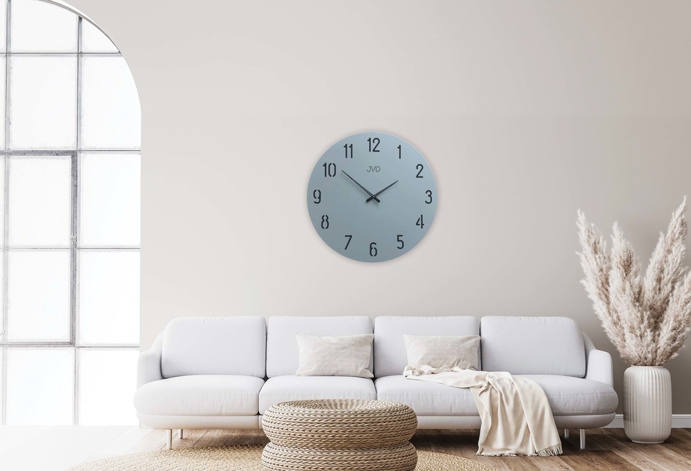 JVD Šedé velké designové nástěnné hodiny JVD HC43