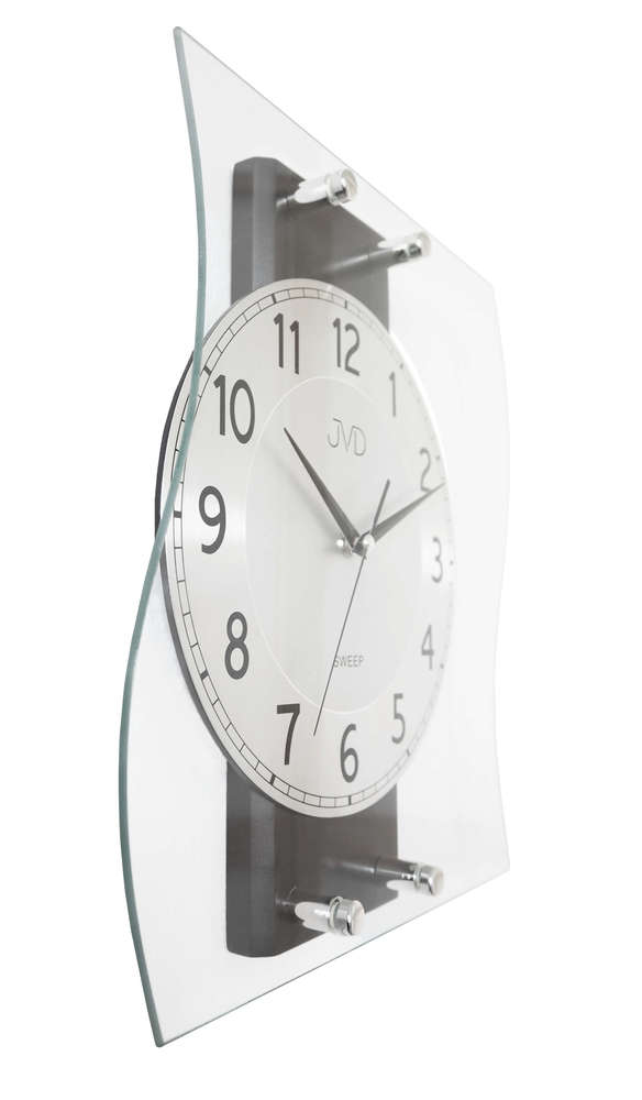JVD Dřevěné skleněné nástěnné hodiny JVD NS21053.2