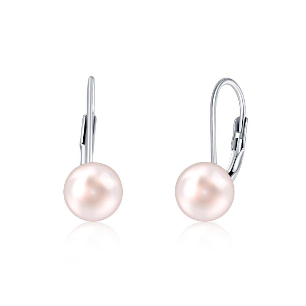 JVD Dámské stříbrné perlové náušnice s růžovými perlami SVLE0476XD2P209