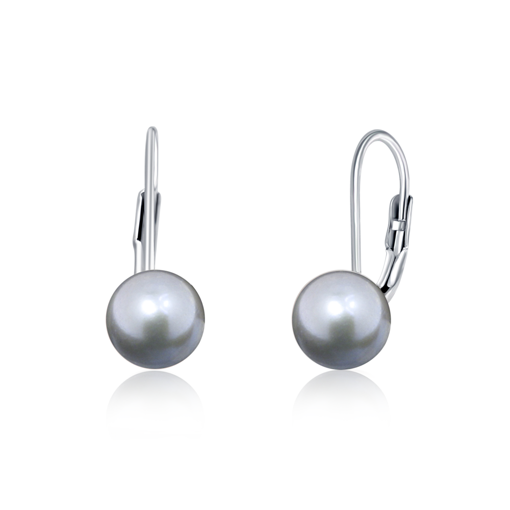 JVD Dámské stříbrné perlové náušnice s černými perlami SVLE0476XD2P607