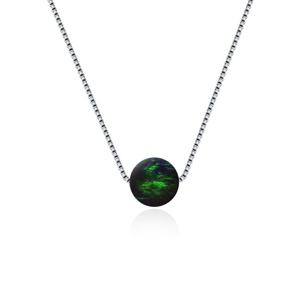 JVD Dámský stříbrný náhrdelník se zeleným smaragdem SVLN0166XH2O6