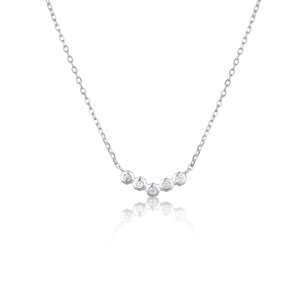 JVD Dámský stříbrný náhrdelník se zirkony SVLN0070XI2BI45