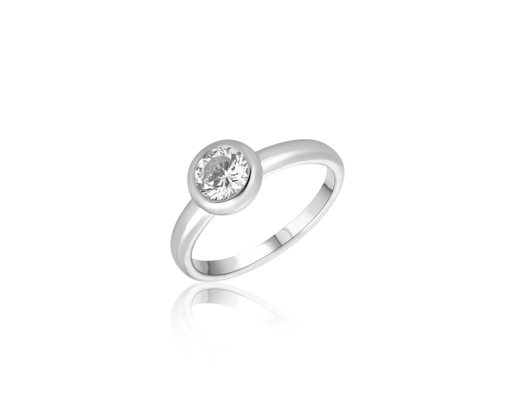 JVD Dámský stříbrný zásnubní prsten se zirkonem SVLR0464SH2BI56