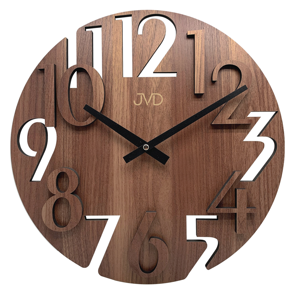 JVD Dřevěné designové 3D nástěnné hodiny JVD HT113.3