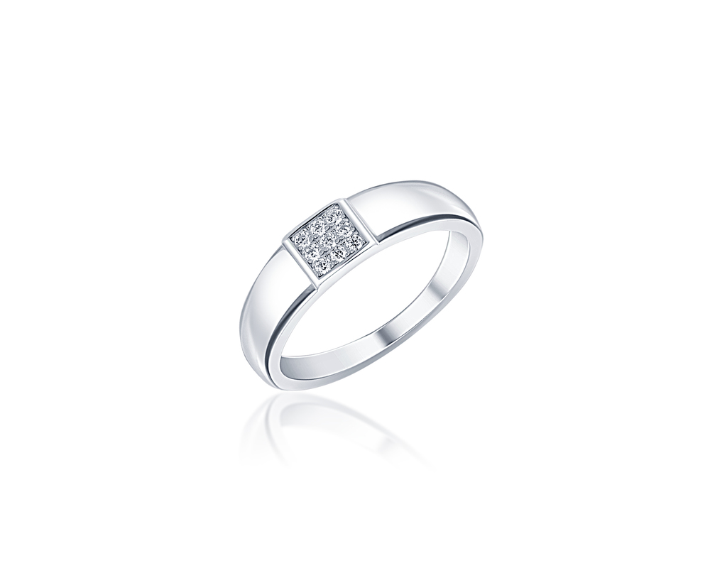 JVD Stříbrný prsten s 9 zirkony 925/1000 SVLR0444XI2BI64