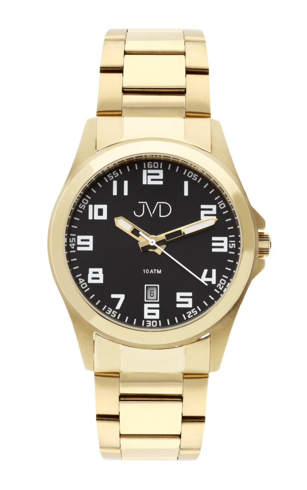 JVD Pozlacené vodotěsné náramkové pánské hodinky JVD steel J1041.41 - 10ATM