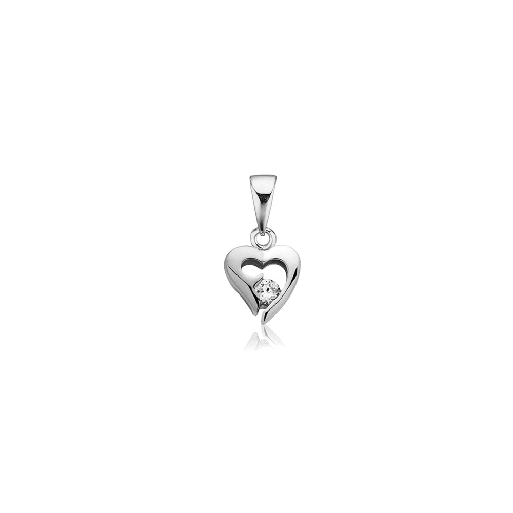 JVD Stříbrný přívěsek srdce s jedním zirkonem SVLP0832XH2BI00