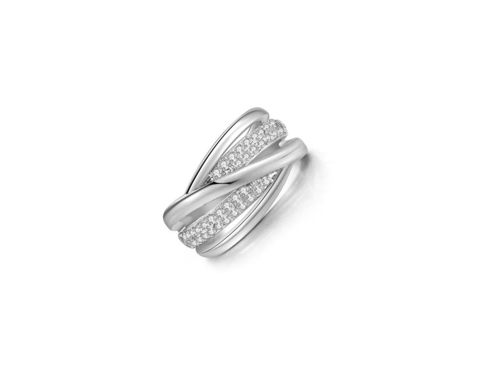 JVD Mohutný stříbrný prsten se zirkony SVLR0454XH2BI54