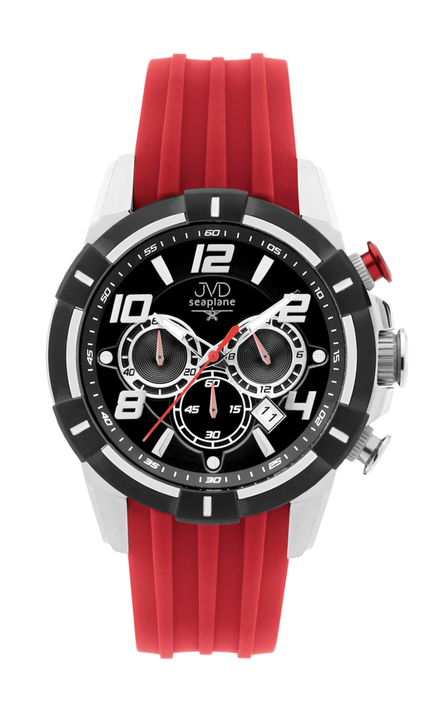 JVD Sportovní pánské vodotěsné červené náramkové hodinky JVD JE1007.3
