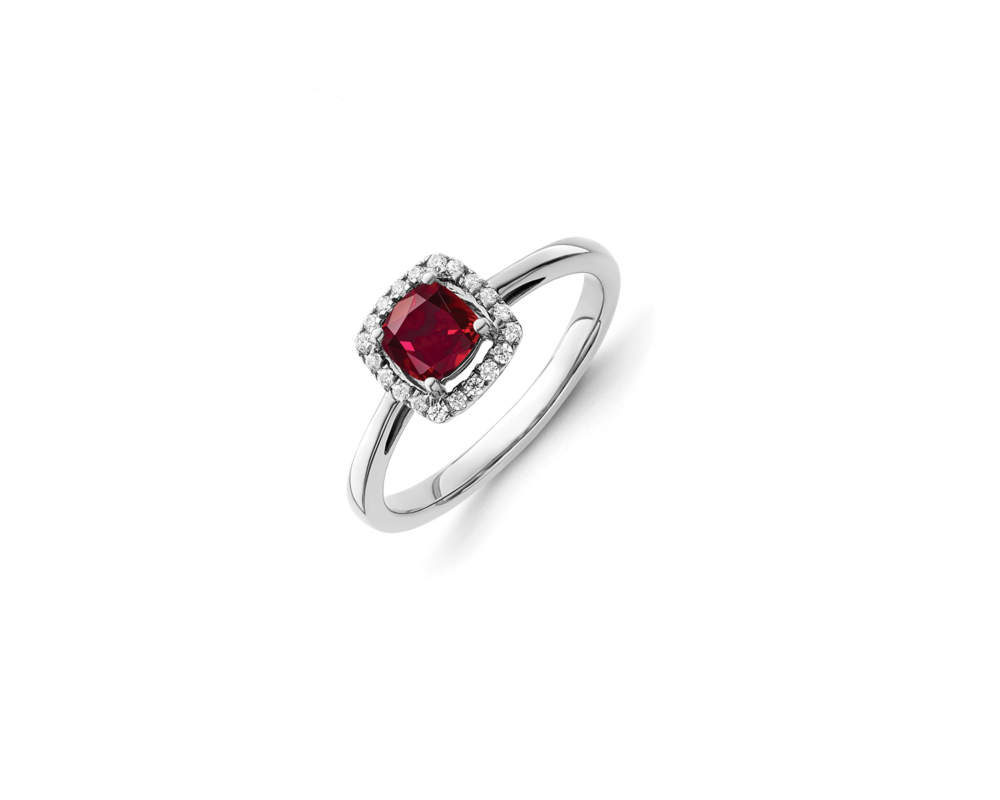 JVD Stříbrný prsten s červeným zirkonem 925/1000 SVLR0469SH2R160