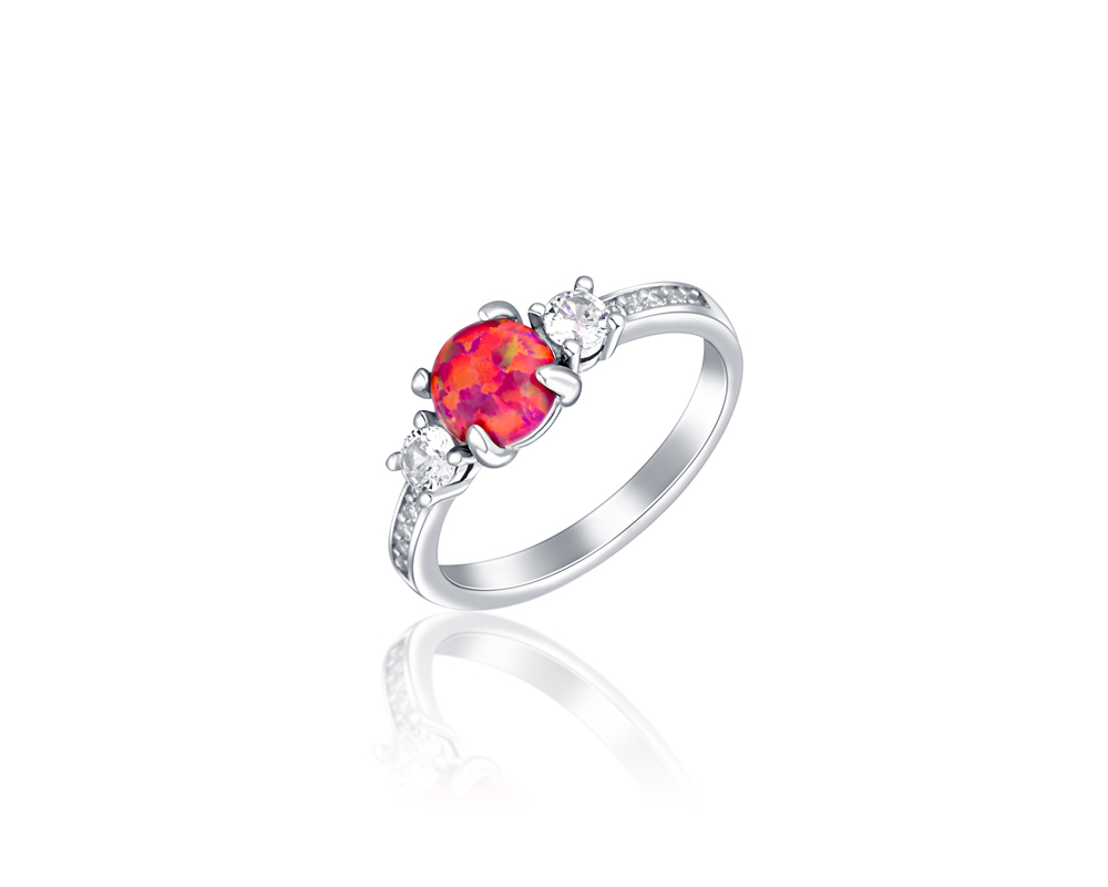 JVD Stříbrný prsten s červeným opálem SVLR0405XH2O456