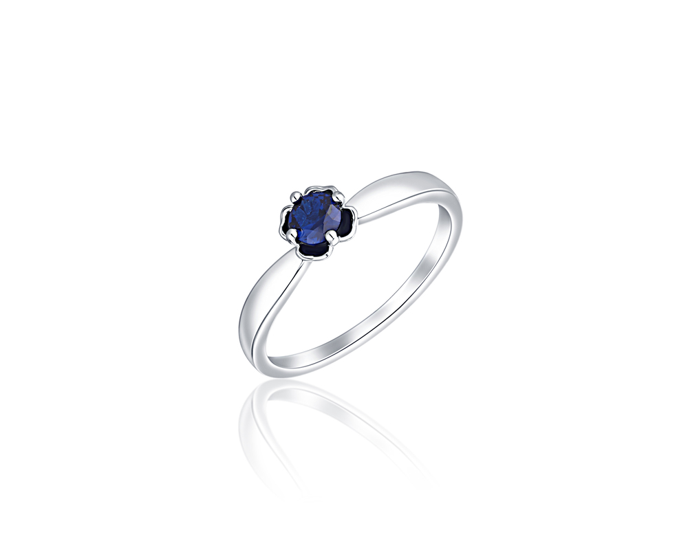 JVD Stříbrný zásnubní prsten s modrým kamenem SVLR0438XH2M154