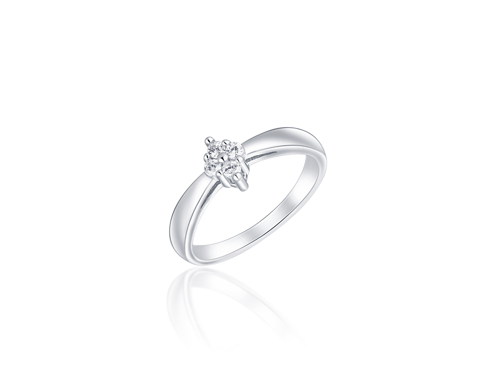 JVD Stříbrný zásnubní prsten s čtyřmi zirkony 925/1000 SVLR0501XH2BI54