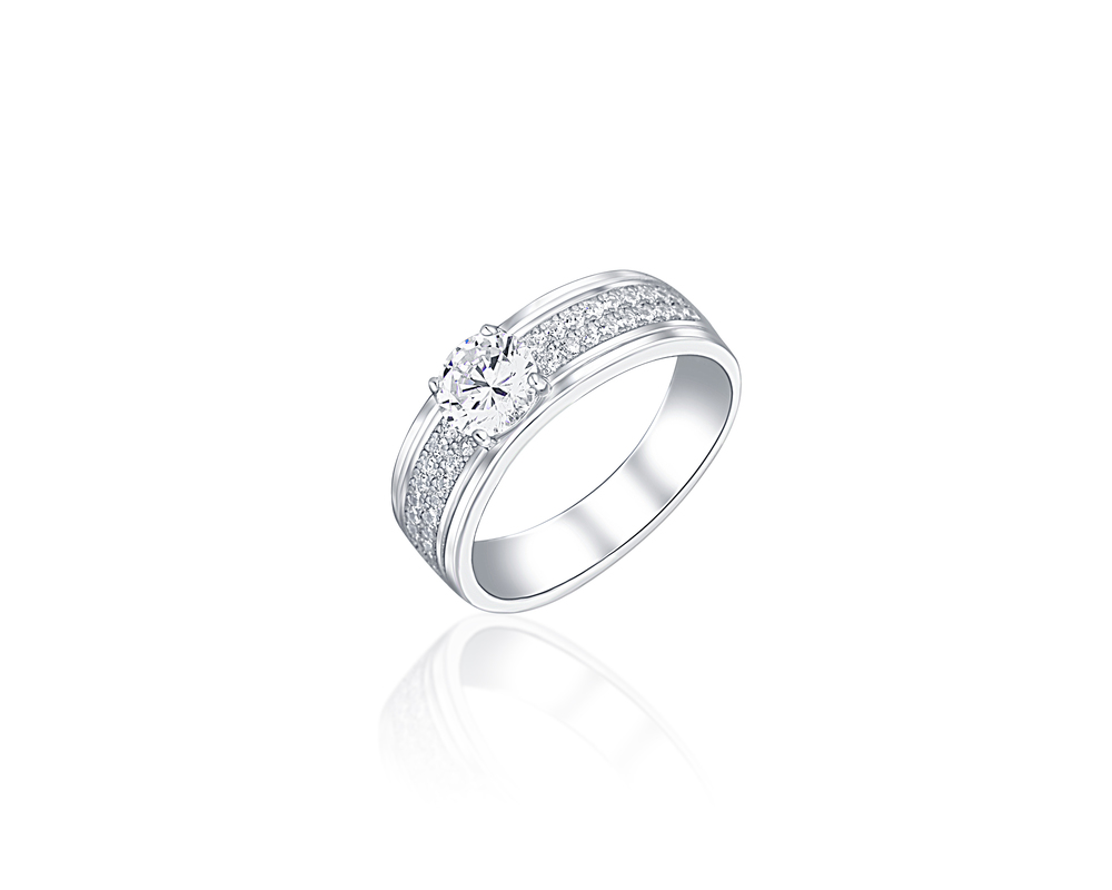 JVD Stříbrný zásnubní prsten 925/1000 s mnoha zirkony SVLR0236XH2BI56