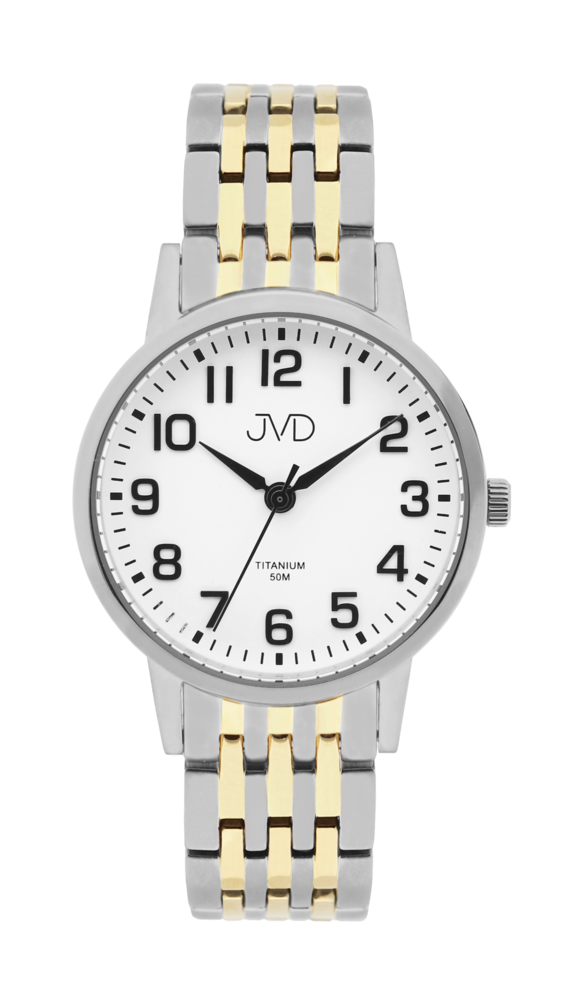 JVD Pánské námrakové zlacené titanové antialergické hodinky JVD JE5001.2