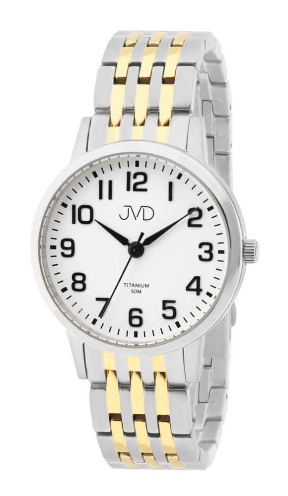 JVD Pánské námrakové zlacené titanové antialergické hodinky JVD JE5001.2